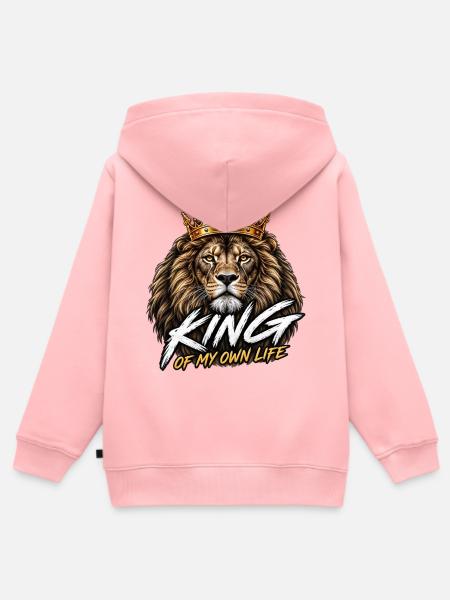 König meines eigenen Lebens - Kinder Premium Organic Zip Hoodie - Rosa