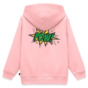 Pow Burst Pop Art - Kinder Premium Organic Zip Hoodie - Rosa - Hinten - AI Model Kid Female (0cm)