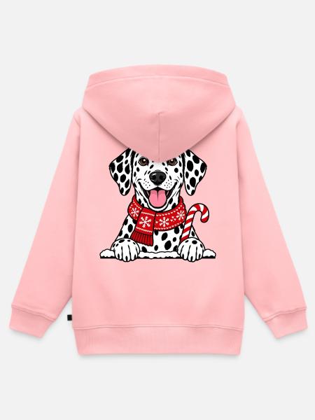 Weihnachten Dalmatiner - Kinder Premium Organic Zip Hoodie - Rosa