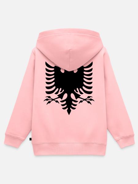 Albanien Flagge - Kinder Premium Organic Zip Hoodie - Rosa