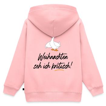 Lustige vegetarische Sprüche zu Weihnachten - Kinder Premium Organic Zip Hoodie - Rosa - Hinten - AI Model Kid Female (0cm)