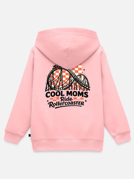 Coole Moms Achterbahn Ride - Kinder Premium Organic Zip Hoodie - Rosa