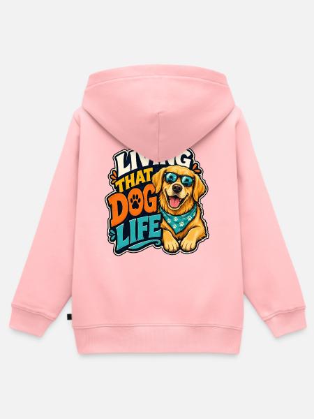 Golden Retriever - Kinder Premium Organic Zip Hoodie - Rosa