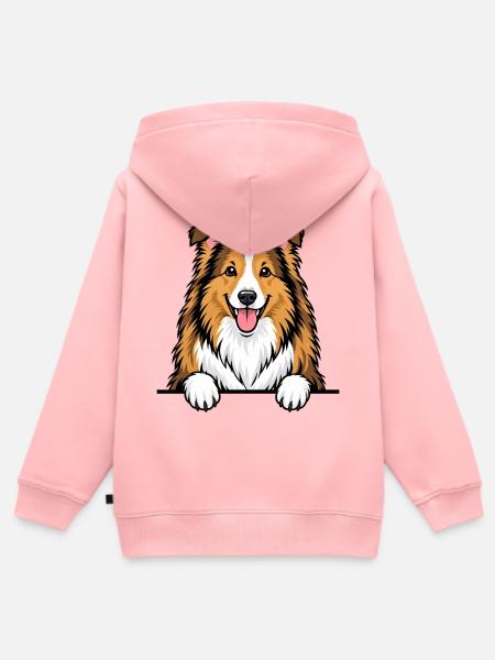 Collie - Kinder Premium Organic Zip Hoodie - Rosa
