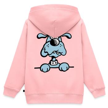 Knuffiges Hündchen - Kinder Premium Organic Zip Hoodie - Rosa - Hinten - AI Model Kid Female (0cm)