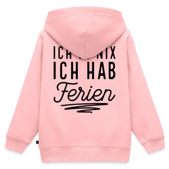 Endlich Ferien - Kinder Premium Organic Zip Hoodie - Rosa - Hinten - AI Model Kid Female (0cm)