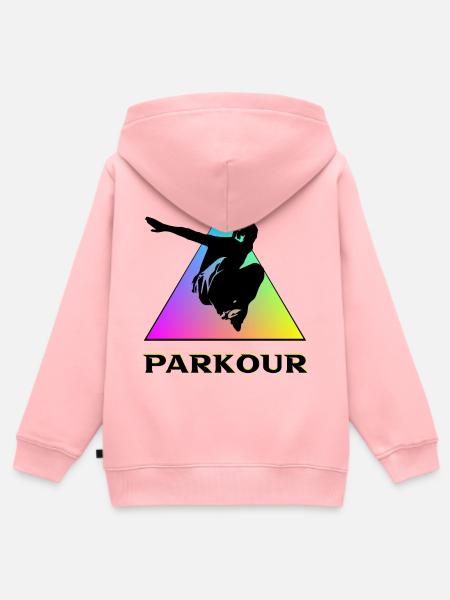 Parkour - Kinder Premium Organic Zip Hoodie - Rosa