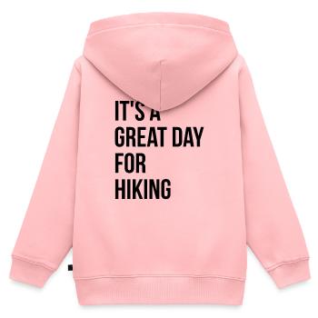 Hiking Hiking Hiking - Kids Premium Organic Zip-up Hoodie - rose - Back - AI Model Kid Female (0cm)