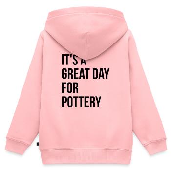 Poterie Poterie Poterie - Sweat Premium à capuche zippé enfant bio - rose - Dos - AI Model Kid Female (0cm)