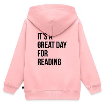 Reading Reading Reading - Kids Premium Organic Zip-up Hoodie - rose - Back - AI Model Kid Female (0cm)