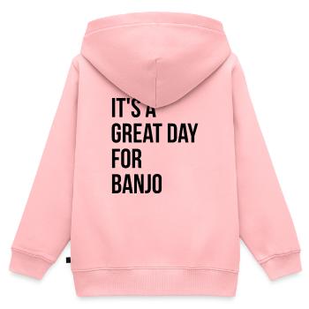 Banjo Banjo Banjo - Kinder Premium Organic Zip Hoodie - Rosa - Hinten - AI Model Kid Female (0cm)