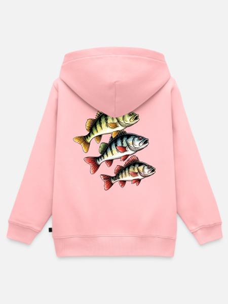 Barsch Angeln - Kinder Premium Organic Zip Hoodie - Rosa