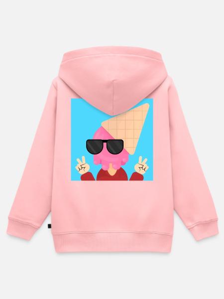 Cooler Typ - Kinder Premium Organic Zip Hoodie - Rosa