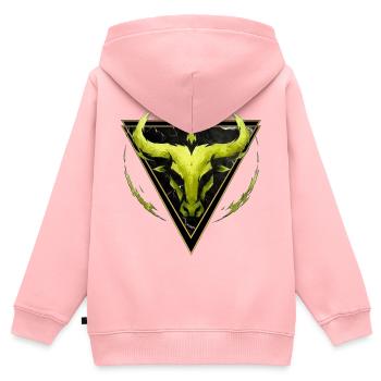 Taurus Earth Sign - Zodiac by Kék-Ina - Kids Premium Organic Zip-up Hoodie - rose - Back - AI Model Kid Female (0cm)