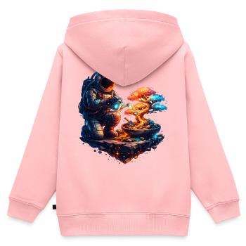 Kosmischer Gärtner-Bonsai - Kinder Premium Organic Zip Hoodie - Rosa - Hinten - AI Model Kid Female (0cm)