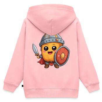 Bananenritter mit Schild und Schwert - Kinder Premium Organic Zip Hoodie - Rosa - Hinten - AI Model Kid Female (0cm)