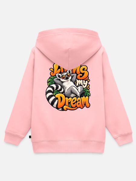 Lemur - Kinder Premium Organic Zip Hoodie - Rosa