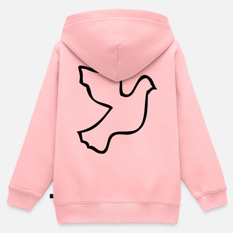 Colombe de la paix - Sweat Premium à capuche zippé enfant bio - rose