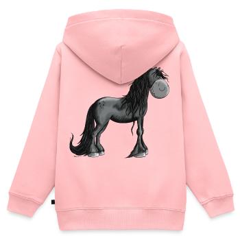 Es ist Friesenpferd Zeit - Kinder Premium Organic Zip Hoodie - Rosa - Hinten - AI Model Kid Female (0cm)