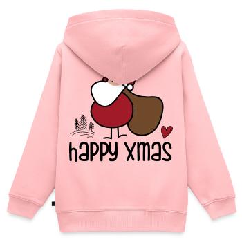 Schlichter Weihnachts-Santa mit Sack - Kinder Premium Organic Zip Hoodie - Rosa - Hinten - AI Model Kid Female (0cm)