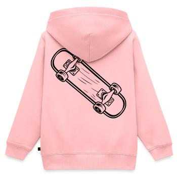 Skateboard Cartoon Stil - Kinder Premium Organic Zip Hoodie - Rosa - Hinten - AI Model Kid Female (0cm)