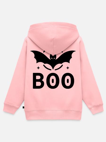 BOO - Fledermaus - Kinder Premium Organic Zip Hoodie - Rosa