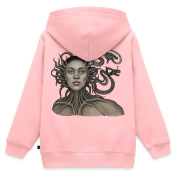THE DAMNED #1 - dark hell - Sweat Premium à capuche zippé enfant bio - rose - Dos - AI Model Kid Female (0cm)