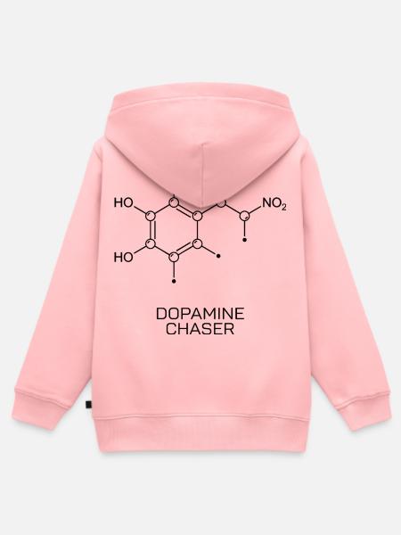 Dopamine Chaser Molekül - Kinder Premium Organic Zip Hoodie - Rosa