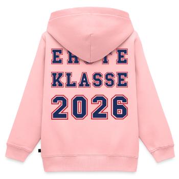 ERSTE KLASSE 2026 - Einschulung Schulkind rot blau - Kinder Premium Organic Zip Hoodie - Rosa - Hinten - AI Model Kid Female (0cm)