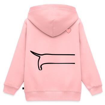 Minimalistisch Hunde Rücken - Kinder Premium Organic Zip Hoodie - Rosa - Hinten - AI Model Kid Female (0cm)