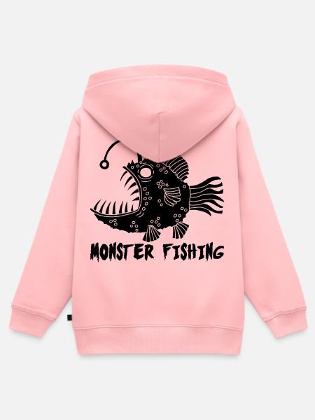 Schwarzer Tiefseefisch - Kinder Premium Organic Zip Hoodie - Rosa