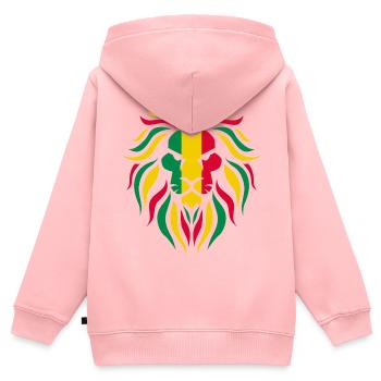 Reggae Rasta Löwe - Kinder Premium Organic Zip Hoodie - Rosa - Hinten - AI Model Kid Female (0cm)