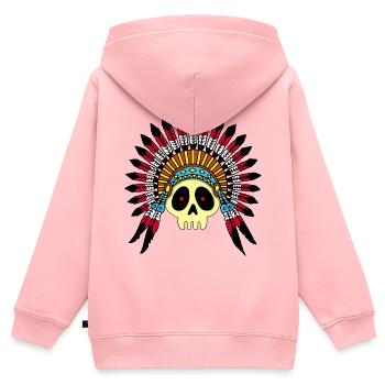 Indianerhäuptling Schädel - Kinder Premium Organic Zip Hoodie - Rosa - Hinten - AI Model Kid Female (0cm)