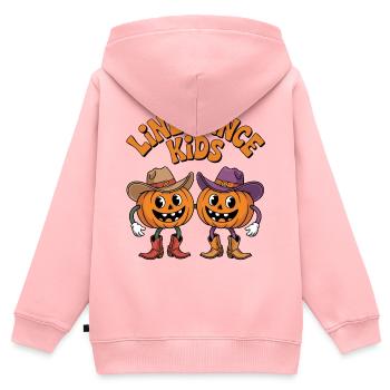 Line Dance Kids Kürbis-Paar - Kinder Premium Organic Zip Hoodie - Rosa - Hinten - AI Model Kid Female (0cm)