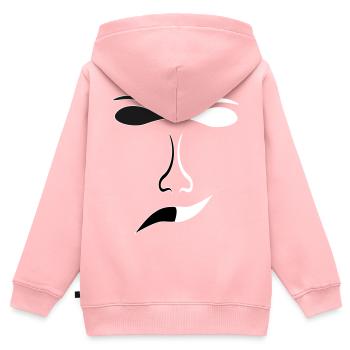 Abstrakte Gesichtslinien Kontrast Maske - Kinder Premium Organic Zip Hoodie - Rosa - Hinten - AI Model Kid Female (0cm)