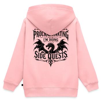 Dragon gothique | Design fantastique amusant pour les joueurs - Sweat Premium à capuche zippé enfant bio - rose - Dos - AI Model Kid Female (0cm)