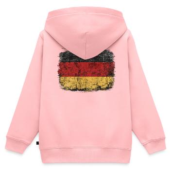 Drapeau allemand - Vintage Designe - Sweat Premium à capuche zippé enfant bio - rose - Dos - AI Model Kid Female (0cm)