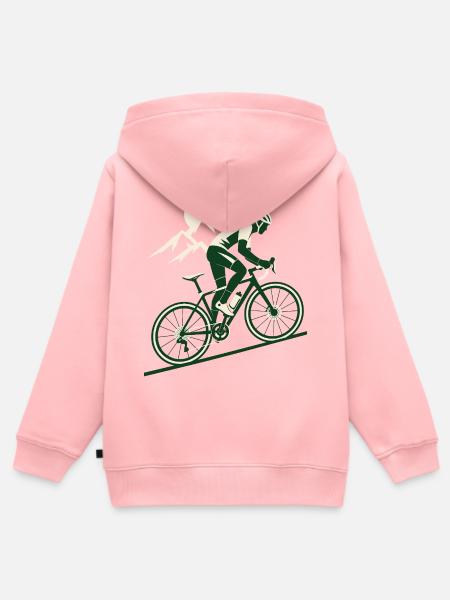 Rennrad Bergfahrt Cycling Shirt - Kinder Premium Organic Zip Hoodie - Rosa