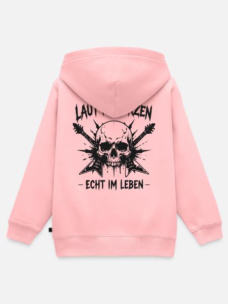 Laut im Herzen Skulls Gitarre - Kinder Premium Organic Zip Hoodie - Rosa