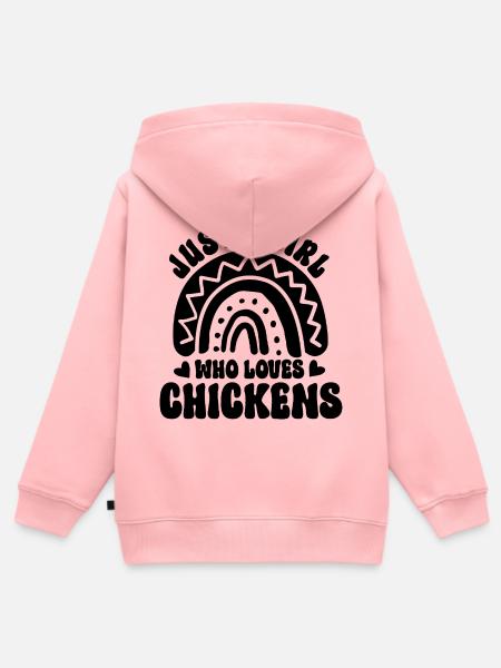 Huhn Spruch Boho Style - Kinder Premium Organic Zip Hoodie - Rosa
