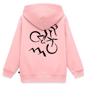 Biker - Kids Premium Organic Zip-up Hoodie - rose - Back - AI Model Kid Female (0cm)