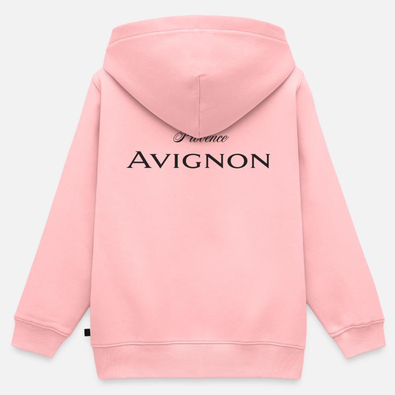 Avignon - Sweat Premium à capuche zippé enfant bio - rose