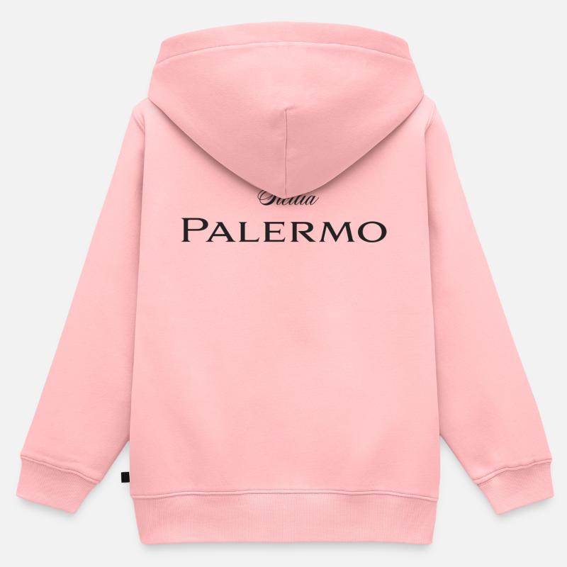 Palerme - Sweat Premium à capuche zippé enfant bio - rose
