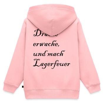 Drache erwache - Kinder Premium Organic Zip Hoodie - Rosa - Hinten - AI Model Kid Female (0cm)