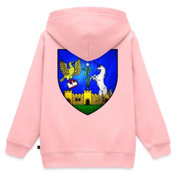 Eger - Ungarn - Kinder Premium Organic Zip Hoodie - Rosa - Hinten - AI Model Kid Female (0cm)
