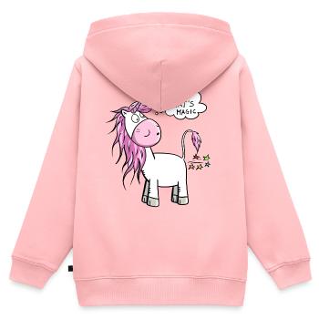 Oh! C'est magique je Licorne Pupst stardust - Sweat Premium à capuche zippé enfant bio - rose - Dos - AI Model Kid Female (0cm)