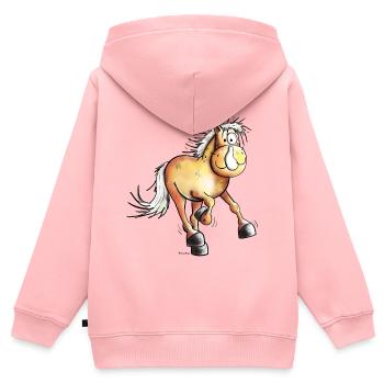 Courir Haflinger - Sweat Premium à capuche zippé enfant bio - rose - Dos - AI Model Kid Female (0cm)