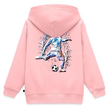 Ich liebe Fussball - Fußballer Farbenfroh Stürmer - Kinder Premium Organic Zip Hoodie - Rosa - Hinten - AI Model Kid Female (0cm)