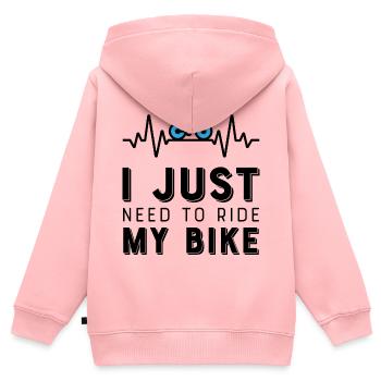 Lustige Sprüche Radfahren - Kinder Premium Organic Zip Hoodie - Rosa - Hinten - AI Model Kid Female (0cm)
