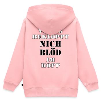 Völlig Bekloppt Nicht Blöd Im Kopf - Kinder Premium Organic Zip Hoodie - Rosa - Hinten - AI Model Kid Female (0cm)